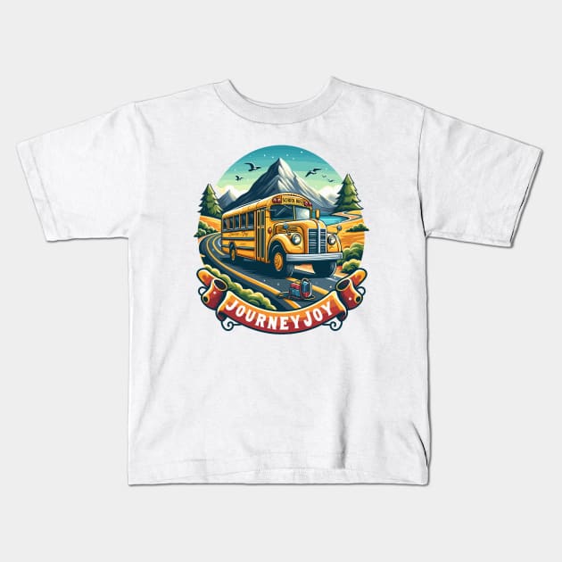 School Bus, Journey Joy Kids T-Shirt by Vehicles-Art